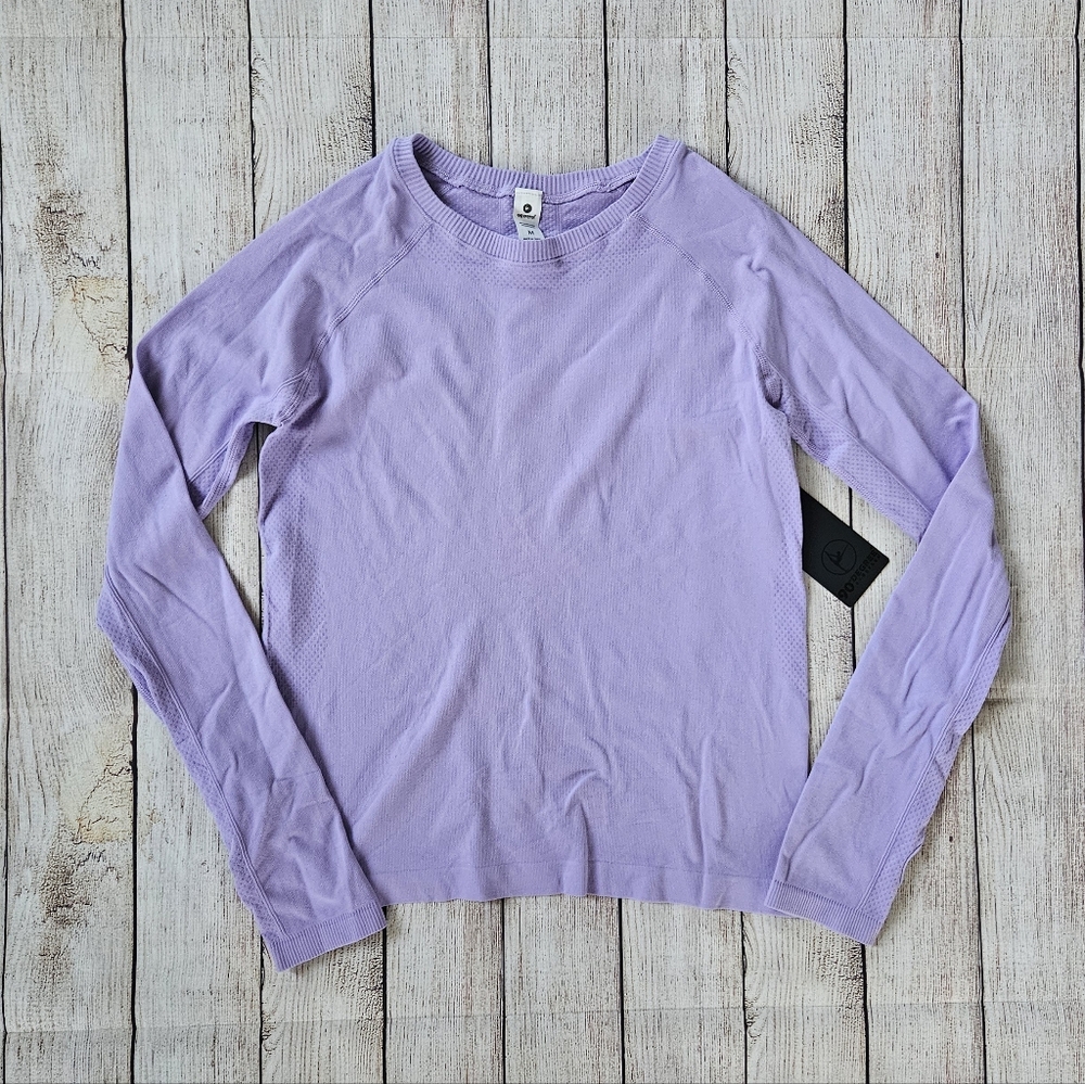 90 Degree By Reflex Lavender Long Sleeve Crew Tee